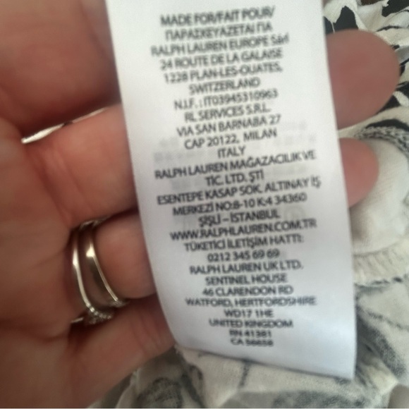 Lauren Ralph Lauren black floral ruffle peplum blouse top size L - Picture 10 of 16